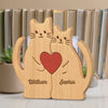 Custom Cat Shaped Wooden Art Puzzle - Personalized Anniversary Wedding Gifts For Husband And Wife, Him And Her - You’re The Purr To My Meow