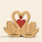 Custom Swan Shaped Wooden Art Puzzle - Personalized Anniversary Wedding Gifts For Couple - Found My Forever