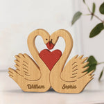 Custom Swan Shaped Wooden Art Puzzle - Personalized Anniversary Wedding Gifts For Couple - Found My Forever
