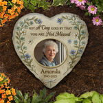 Custom Photo Heart Shaped Memorial Stone - Personalized Memorial Sympathy Gifts For Mom, Dad, Grandma - Memories Last Forever