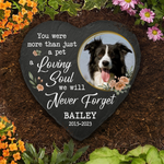 Custom Photo We Will Never Forget AMZ - Memorial Personalized Custom Heart Shaped Memorial Stone - New Arrival, Sympathy Gift For Dog Lovers, Pet Parents