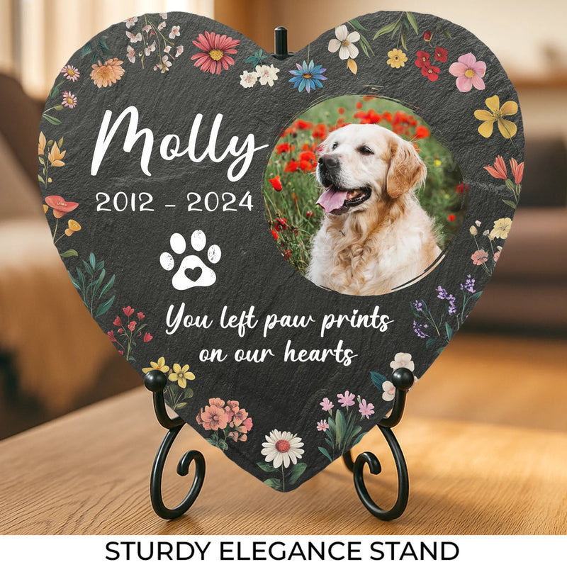 Memorial Personalized Custom Heart Shaped Stone With Stand AMZ - New Arrival, Christmas Gift, Sympathy Gift For Pet Owners, Pet Lovers, Garden Memorial Stone