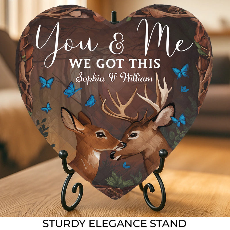 Let Your Love Stand The Test Of Time - Couple Personalized Custom Heart Shaped Stone With Stand - Gift For Husband Wife, Anniversary