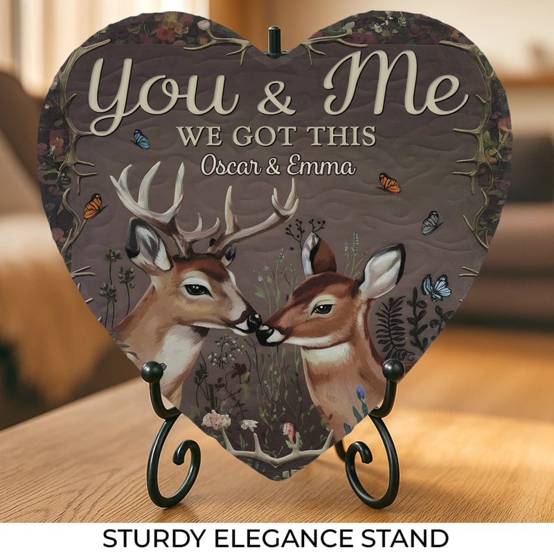 For The Moments That Make Your Love Unique - Couple Personalized Custom Heart Shaped Stone With Stand - Gift For Husband Wife, Anniversary