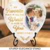 Custom Photo Every Day I'm With You, I Love You More - Couple Personalized Custom Heart Shaped Stone With Stand - Christmas Gift For Husband Wife, Anniversary, First Christmas