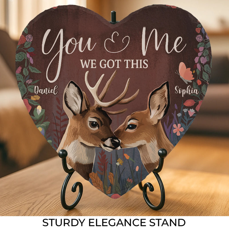 Together, We Are Nature’s Perfect Pair - Couple Personalized Custom Heart Shaped Stone With Stand - Gift For Husband Wife, Anniversary