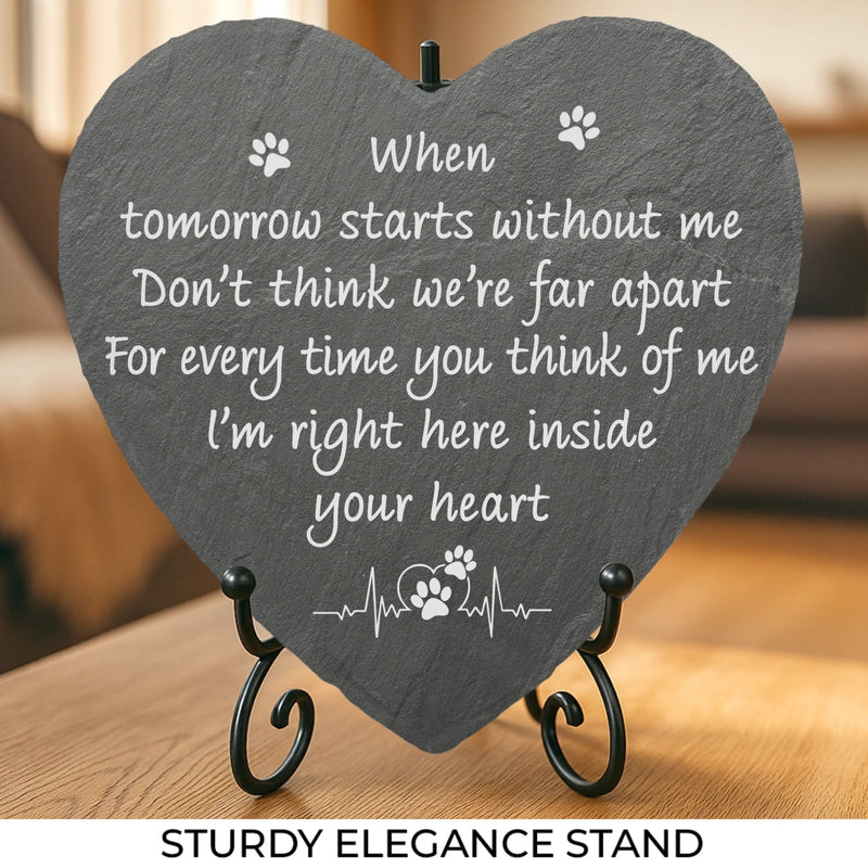 Still Loving You In Silence - Memorial Heart Shaped Stone With Stand - Sympathy Gift For Pet Owners, Pet Lovers