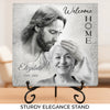 Custom Photo Welcome Home - Memorial Personalized Custom Square Shaped Stone With Stand - Sympathy Gift For Family Members
