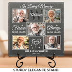 Custom Photo A Cherished Reminder Of Love That Connects Us - Memorial Personalized Custom Square Shaped Stone With Stand - Sympathy Gift For Family Members
