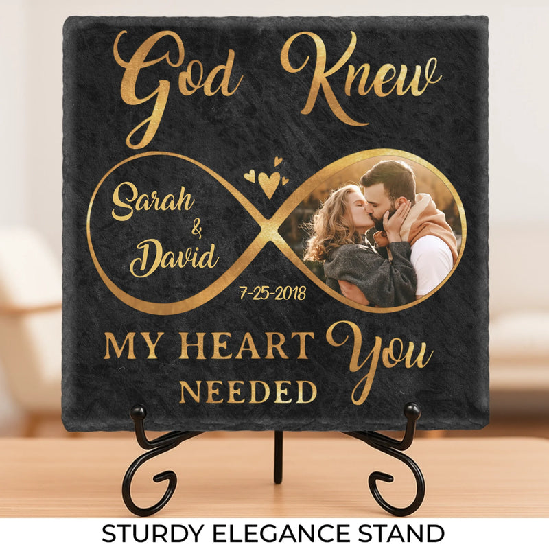 Custom Photo You Stole My Heart, But I’ll Let You Keep It - Couple Personalized Custom Square Shaped Stone With Stand - Gift For Husband Wife, Anniversary