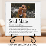Custom Photo Forever Starts Here - Couple Personalized Custom Square Shaped Stone With Stand - Gift For Husband Wife, Anniversary