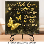 Custom Photo They Fly Beside Us Every Day - Memorial Personalized Custom Square Shaped Stone With Stand - Sympathy Gift For Family Members