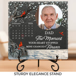 Custom Photo The Moment Your Heart Stopped Mine Changed Forever - Memorial Personalized Custom Square Shaped Stone With Stand - Sympathy Gift For Family Members