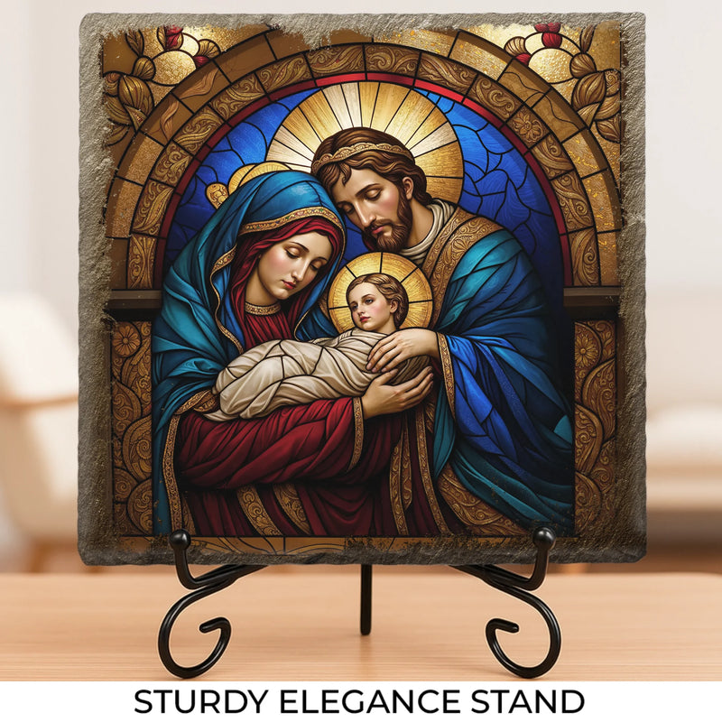 Share The Meaning Of Love And Hope In Your Home - Family Personalized Custom Square Shaped Stone With Stand - Gift For Yourself, Best Friends, Siblings, Family Members