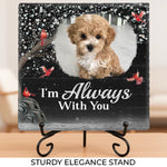 Custom Photo My Angel With Paws - Memorial Personalized Custom Square Shaped Stone With Stand - Sympathy Gift For Pet Owners, Pet Lovers