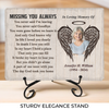 Custom Photo Missing You Always - Memorial Personalized Custom Rectangle Shaped Stone With Stand - Sympathy Gift For Family Members