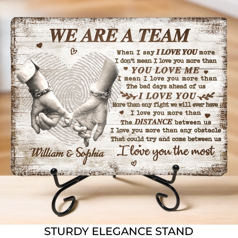 I Love You The Most - Couple Personalized Custom Rectangle Shaped Stone With Stand - Gift For Husband Wife, Anniversary