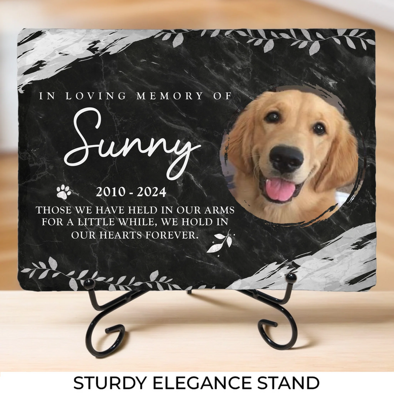 Custom Photo Don’t Cry For Me When I'm Gone - Memorial Personalized Custom Rectangle Shaped Stone With Stand - Sympathy Gift For Pet Owners, Pet Lovers