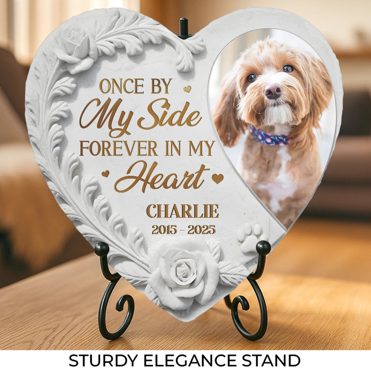 Custom Photo Rest In Peace, My Loyal Companion - Memorial Personalized Custom Heart Shaped Memorial Stone - Sympathy Gift For Pet Owners, Pet Lovers