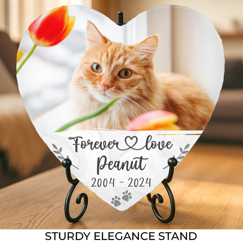 Custom Photo Things End, But Memories Last Forever - Memorial Personalized Custom Heart Shaped Memorial Stone - Sympathy Gift For Pet Owners, Pet Lovers