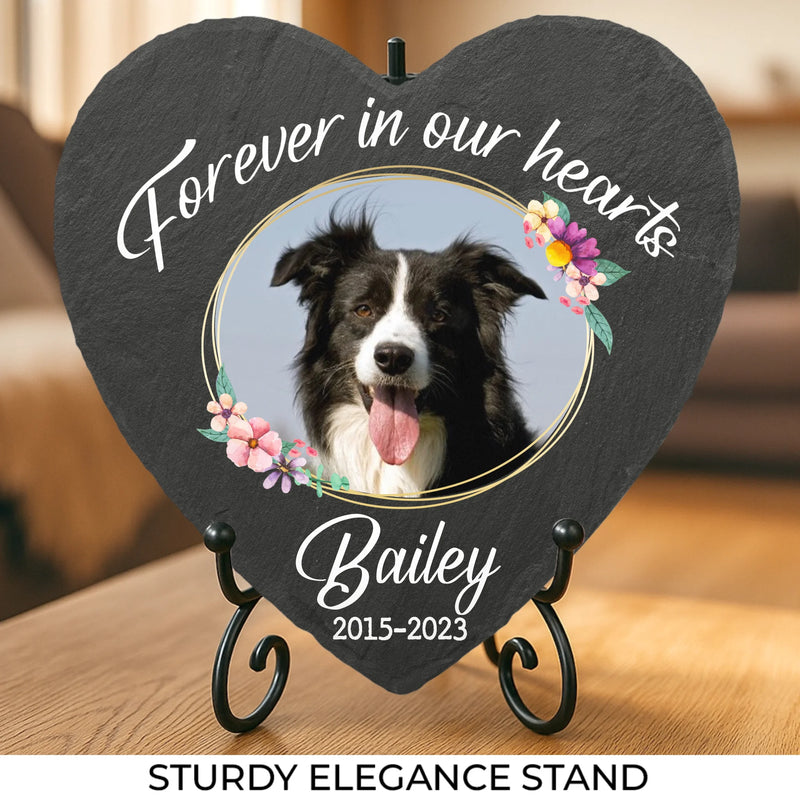 Custom Photo Forever In Our Hearts AMZ - Memorial Personalized Custom Heart Shaped Memorial Stone - New Arrival, Sympathy Gift For Pet Owners, Pet Lovers