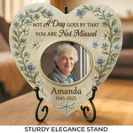 Custom Photo Heart Shaped Memorial Stone - Personalized Memorial Sympathy Gifts For Mom, Dad, Grandma - Memories Last Forever