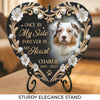 Custom Photo You Left Paw Prints On My Heart - Memorial Personalized Custom Heart Shaped Memorial Stone - Sympathy Gift For Pet Owners, Pet Lovers
