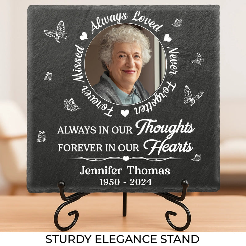 Custom Photo Not A Day Goes By That You Are Not Missed - Memorial Personalized Custom Square Shaped Memorial Stone - Sympathy Gift For Family Members