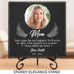Custom Photo To Live In The Hearts - Memorial Personalized Custom Square Shaped Memorial Stone - Sympathy Gift For Mom, Family