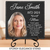 Custom Photo The Memory Becomes A Treasure - Memorial Personalized Custom Square Shaped Memorial Stone - Sympathy Gift For Family Members
