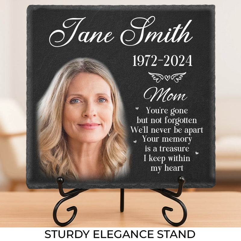 Custom Photo The Memory Becomes A Treasure - Memorial Personalized Custom Square Shaped Memorial Stone - Sympathy Gift For Family Members