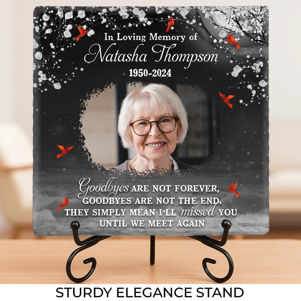 Custom Photo You Will Remain In Our Hearts Forever - Memorial Personalized Custom Square Shaped Memorial Stone - Sympathy Gift For Family Members