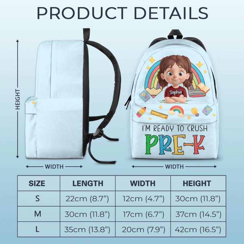 Custom Kids Backpack - Personalized Back To School Gifts For Kids - Ready To Learn Big Things