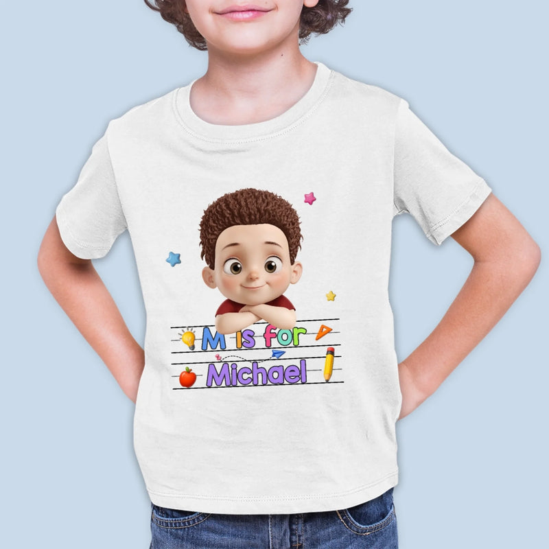 Custom Kids T-shirt - Personalized Back To School Gifts For Kids - Learning Starts With Me