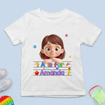 Custom Kids T-shirt - Personalized Back To School Gifts For Kids - Learning Starts With Me