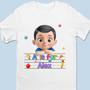 Custom Kids T-shirt - Personalized Back To School Gifts For Kids - Learning Starts With Me