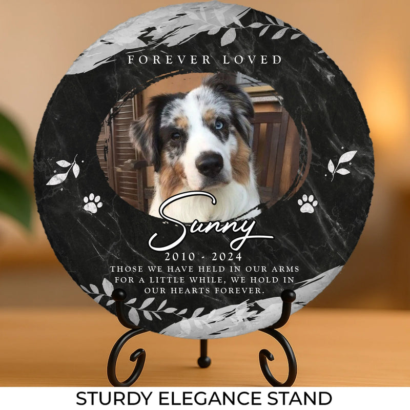 Custom Photo Forever In My Heart - Memorial Personalized Custom Round Shaped Stone With Stand - Sympathy Gift For Pet Owners, Pet Lovers