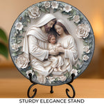 Faith, Hope, And Love - Family Personalized Custom 3D Effect Printed Round Shaped Stone With Stand - Gift For Family Members