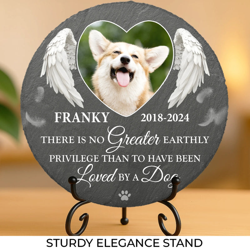 Custom Photo Your Spirit Will Always Remain With Me - Memorial Personalized Custom Round Shaped Stone With Stand - Sympathy Gift For Pet Owners, Pet Lovers