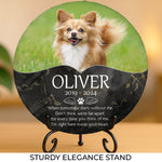 Custom Photo I'm Right Here Inside Your Heart - Memorial Personalized Custom Round Shaped Stone With Stand - Sympathy Gift For Pet Owners, Pet Lovers