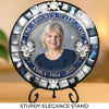 Custom Photo Heaven Gained What We Lost - Memorial Personalized Custom Round Shaped Stone With Stand - Sympathy Gift For Family Members