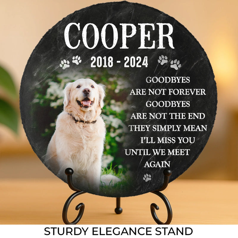 Custom Photo Cherished Friend, Faithful To The End - Memorial Personalized Custom Round Shaped Stone With Stand - Sympathy Gift For Pet Owners, Pet Lovers