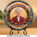 Custom Photo A Quiet Presence That Echoes Still - Memorial Personalized Custom Round Shaped Stone With Stand - Sympathy Gift For Family Members