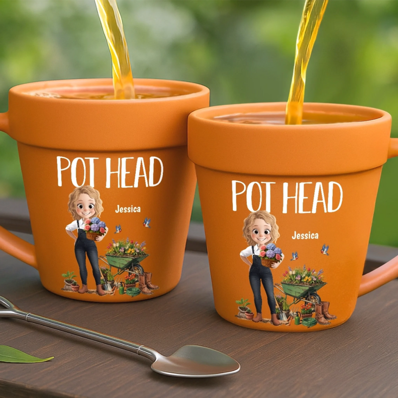 Custom Plant Pot Ceramic Mug - Personalized Garden Gifts For Gardeners - Plant Whisperer - Flower Pot Mug