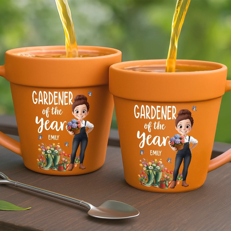 Custom Plant Pot Ceramic Mug - Personalized Garden Gifts For Gardeners - Plant Parent Vibes - Flower Pot Mug
