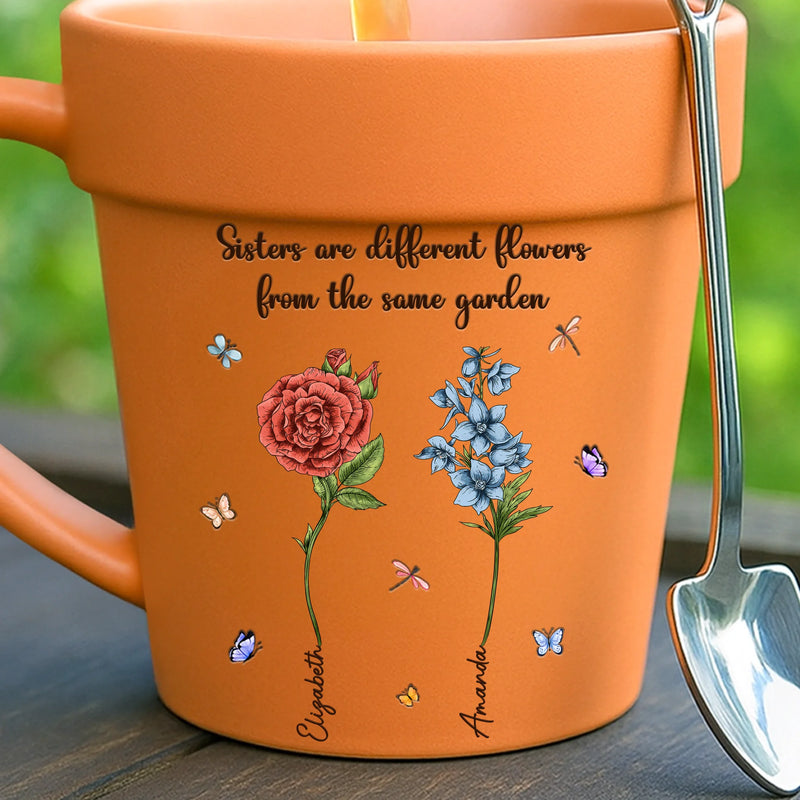 Custom Plant Pot Ceramic Mug - Personalized Best Friend Birthday Gifts For Women - You’re My Favorite Flower -  Flower Pot Mug