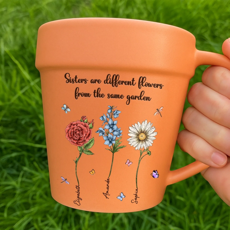 Custom Plant Pot Ceramic Mug - Personalized Best Friend Birthday Gifts For Women - You’re My Favorite Flower -  Flower Pot Mug