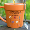 Custom Plant Pot Ceramic Mug - Personalized Birthday Gifts For Mom, Grandma - Grandma's Garden Love Grows Here -  Flower Pot Mug