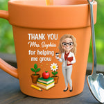 Custom Teacher Name Thank You Gifts - Personalized Plant Pot Mug
