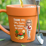 Custom Teacher Name Thank You Gifts - Personalized Plant Pot Mug